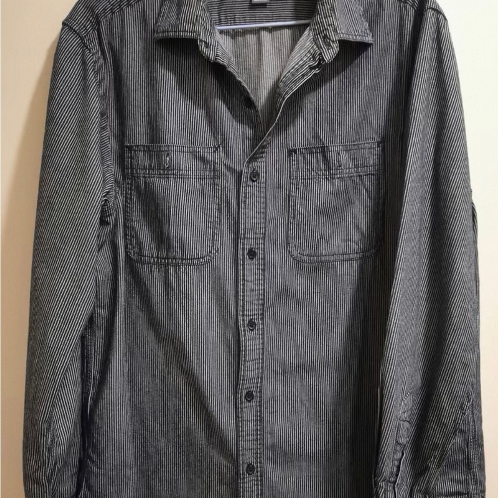 Old Navy Black Striped Long Sleeve Shirt